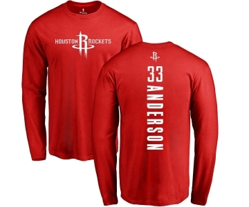 NBA Nike Houston Rockets #33 Ryan Anderson Red Backer Long Sleeve T-Shirt