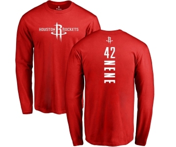 NBA Nike Houston Rockets #42 Nene Red Backer Long Sleeve T-Shirt