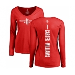 NBA Women's Nike Houston Rockets #1 Michael Carter-Williams Red Backer Long Sleeve T-Shirt