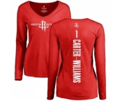 NBA Women's Nike Houston Rockets #1 Michael Carter-Williams Red Backer Long Sleeve T-Shirt