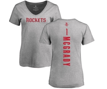 NBA Women's Nike Houston Rockets #1 Tracy McGrady Ash Backer T-Shirt