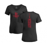 NBA Women's Nike Houston Rockets #1 Tracy McGrady Black One Color Backer Slim-Fit V-Neck T-Shirt