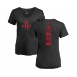 NBA Women's Nike Houston Rockets #10 Eric Gordon Black One Color Backer Slim-Fit V-Neck T-Shirt