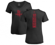 NBA Women's Nike Houston Rockets #10 Eric Gordon Black One Color Backer Slim-Fit V-Neck T-Shirt