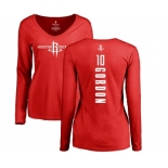 NBA Women's Nike Houston Rockets #10 Eric Gordon Red Backer Long Sleeve T-Shirt