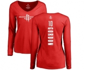 NBA Women's Nike Houston Rockets #10 Eric Gordon Red Backer Long Sleeve T-Shirt