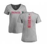 NBA Women's Nike Houston Rockets #14 Gerald Green Ash Backer T-Shirt