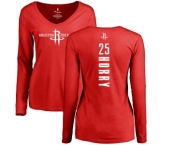 NBA Women's Nike Houston Rockets #25 Robert Horry Red Backer Long Sleeve T-Shirt