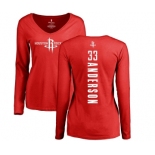 NBA Women's Nike Houston Rockets #33 Ryan Anderson Red Backer Long Sleeve T-Shirt