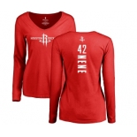 NBA Women's Nike Houston Rockets #42 Nene Red Backer Long Sleeve T-Shirt