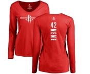 NBA Women's Nike Houston Rockets #42 Nene Red Backer Long Sleeve T-Shirt