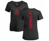 NBA Women's Nike Houston Rockets #6 Vincent Edwards Black One Color Backer Slim-Fit V-Neck T-Shirt