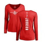 NBA Women's Nike Houston Rockets #7 Joe Johnson Red Backer Long Sleeve T-Shirt