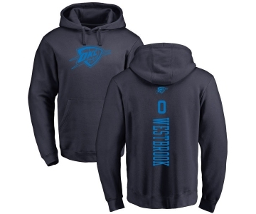 NBA Nike Oklahoma City Thunder #0 Russell Westbrook Navy Blue One Color Backer Pullover Hoodie