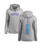 NBA Women's Nike Oklahoma City Thunder #0 Russell Westbrook Ash Backer Pullover Hoodie