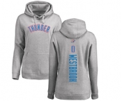 NBA Women's Nike Oklahoma City Thunder #0 Russell Westbrook Ash Backer Pullover Hoodie