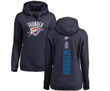 NBA Women's Nike Oklahoma City Thunder #0 Russell Westbrook Navy Blue Backer Pullover Hoodie