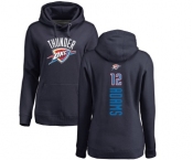 NBA Women's Nike Oklahoma City Thunder #12 Steven Adams Navy Blue Backer Pullover Hoodie