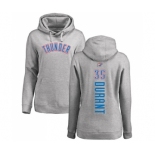 NBA Women's Nike Oklahoma City Thunder #35 Kevin Durant Ash Backer Pullover Hoodie