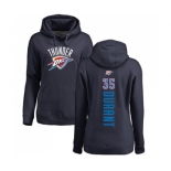 NBA Women's Nike Oklahoma City Thunder #35 Kevin Durant Navy Blue Backer Pullover Hoodie