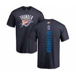 NBA Nike Oklahoma City Thunder #0 Russell Westbrook Navy Blue Backer T-Shirt