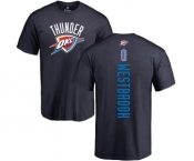 NBA Nike Oklahoma City Thunder #0 Russell Westbrook Navy Blue Backer T-Shirt