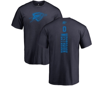 NBA Nike Oklahoma City Thunder #0 Russell Westbrook Navy Blue One Color Backer T-Shirt