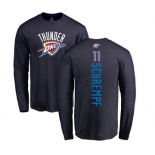 NBA Nike Oklahoma City Thunder #11 Detlef Schrempf Navy Blue Backer Long Sleeve T-Shirt