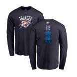 NBA Nike Oklahoma City Thunder #12 Steven Adams Navy Blue Backer Long Sleeve T-Shirt