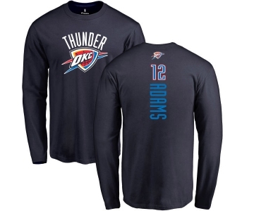 NBA Nike Oklahoma City Thunder #12 Steven Adams Navy Blue Backer Long Sleeve T-Shirt