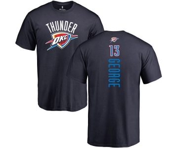 NBA Nike Oklahoma City Thunder #13 Paul George Navy Blue Backer T-Shirt