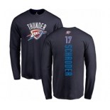 NBA Nike Oklahoma City Thunder #17 Dennis Schroder Navy Blue Backer Long Sleeve T-Shirt