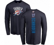 NBA Nike Oklahoma City Thunder #17 Dennis Schroder Navy Blue Backer Long Sleeve T-Shirt