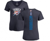 NBA Women's Nike Oklahoma City Thunder #0 Russell Westbrook Navy Blue Backer T-Shirt