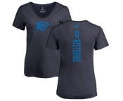 NBA Women's Nike Oklahoma City Thunder #0 Russell Westbrook Navy Blue One Color Backer Slim-Fit V-Neck T-Shirt