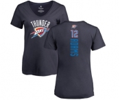 NBA Women's Nike Oklahoma City Thunder #12 Steven Adams Navy Blue Backer T-Shirt