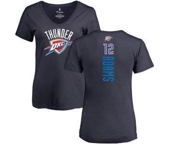 NBA Women's Nike Oklahoma City Thunder #12 Steven Adams Navy Blue Backer T-Shirt