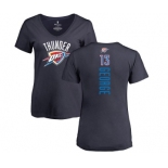 NBA Women's Nike Oklahoma City Thunder #13 Paul George Navy Blue Backer T-Shirt