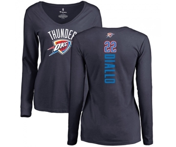 NBA Women's Nike Oklahoma City Thunder #22 Hamidou Diallo Navy Blue Backer Long Sleeve T-Shirt