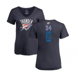 NBA Women's Nike Oklahoma City Thunder #34 Ray Allen Navy Blue Backer T-Shirt