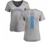 NBA Women's Nike Oklahoma City Thunder #35 Kevin Durant Ash Backer T-Shirt