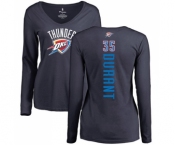 NBA Women's Nike Oklahoma City Thunder #35 Kevin Durant Navy Blue Backer Long Sleeve T-Shirt