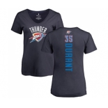 NBA Women's Nike Oklahoma City Thunder #35 Kevin Durant Navy Blue Backer T-Shirt