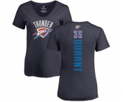 NBA Women's Nike Oklahoma City Thunder #35 Kevin Durant Navy Blue Backer T-Shirt