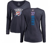 NBA Women's Nike Oklahoma City Thunder #37 Kevin Hervey Navy Blue Backer Long Sleeve T-Shirt