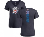 NBA Women's Nike Oklahoma City Thunder #37 Kevin Hervey Navy Blue Backer T-Shirt