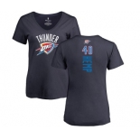 NBA Women's Nike Oklahoma City Thunder #40 Shawn Kemp Navy Blue Backer T-Shirt