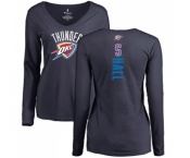 NBA Women's Nike Oklahoma City Thunder #5 Devon Hall Navy Blue Backer Long Sleeve T-Shirt