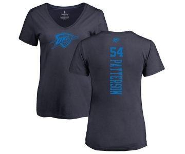 NBA Women's Nike Oklahoma City Thunder #54 Patrick Patterson Navy Blue One Color Backer Slim-Fit V-Neck T-Shirt