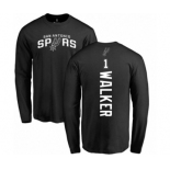 NBA Nike San Antonio Spurs #1 Lonnie Walker Black Backer Long Sleeve T-Shirt